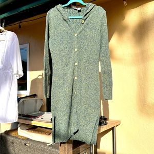 Nordstrom Brass Plum Cardigan Sweater 💯 Cotton w/ Hoodie EVC From Early Y2K